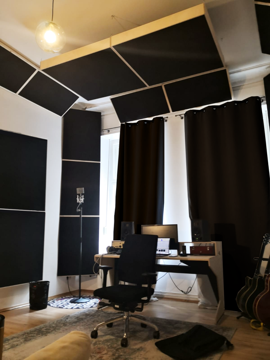Akustikvorhang Studio 3 dunkelgrau inkl Wandmontageset Edelstahl in  Nordrhein-Westfalen - Hilden